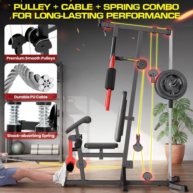 Alt view image 4 of 7 - OPPSDECOR Home Gym Equipment, Workout Machine with LAT Pulldown Machine
