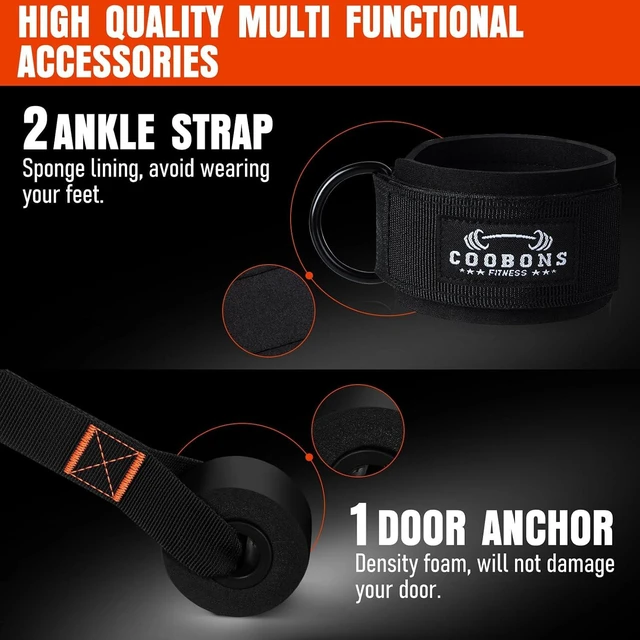 Alt view image 6 of 7 - Resistance Bands with Handles, 175lb Exercise Bands for Working Out