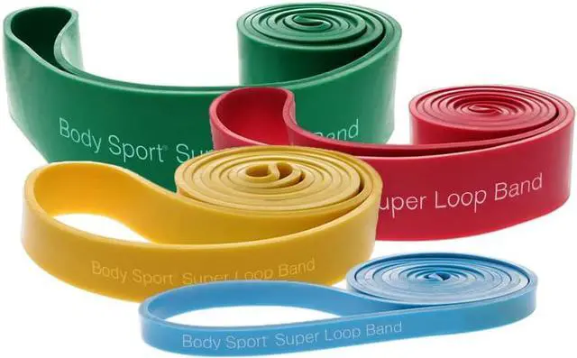 Main image of Body Sport Super Loop Band 41-Inch, Latex, Exercise Chart Included Bands for Working Out Exercise Band