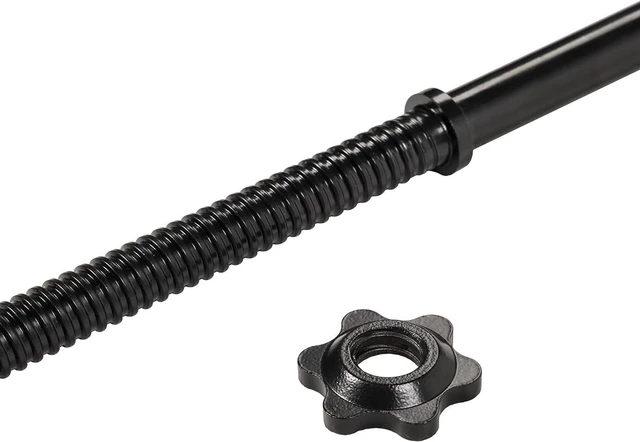 Alt view image 3 of 6 - Fitvids Barbell Weight Set, Cast Iron 1" Standard Weight Plates Including 5FT Standard Barbell Bar & Star Locks, 95 Pounds Set (85 Lbs Plates + 10 Lbs Barbell Bar), Multiple Packages