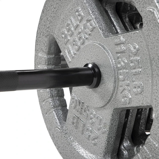 Alt view image 5 of 6 - Fitvids Barbell Weight Set, Cast Iron 1" Standard Weight Plates Including 5FT Standard Barbell Bar & Star Locks, 95 Pounds Set (85 Lbs Plates + 10 Lbs Barbell Bar), Multiple Packages