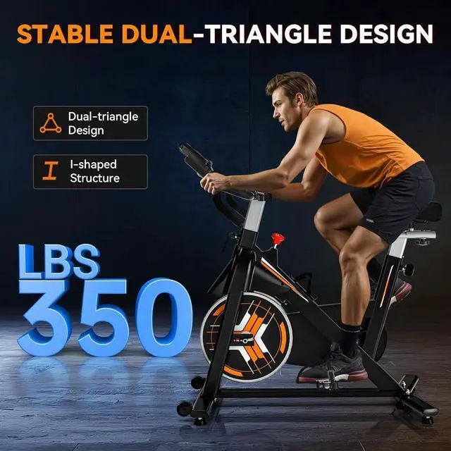 Alt view image 3 of 7 - Exercise Bike, Wenoker Stationary Bike for Home, App Supported Indoor Bike with Silent Belt Drive, Heavy Flywheel, Multi-grips Handlebar and Upgraded Digital Display