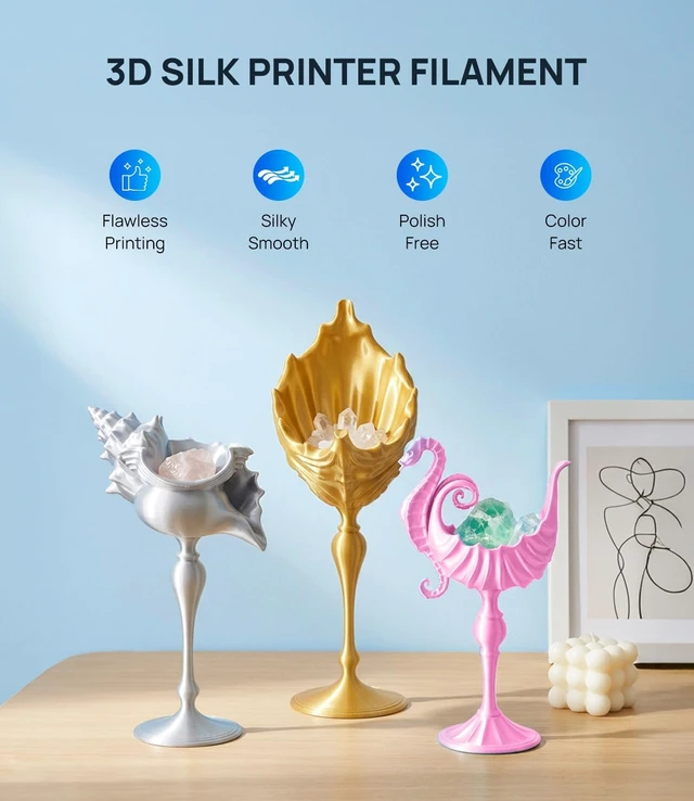 Alt view image 2 of 7 - JAYO Silk PLA 3D Printer Filament 1.75mm, 1.1kg, Gold