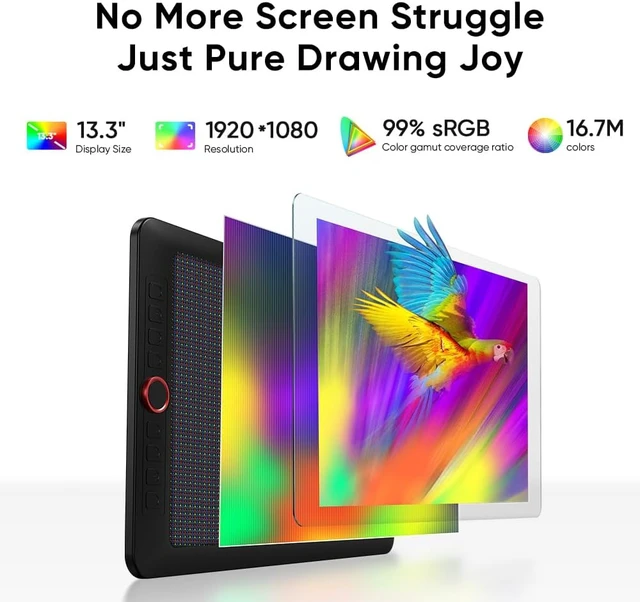 Alt view image 2 of 7 - XPPen Artist 13.3 Pro V2 Drawing Tablet with Screen, 16K, Full-Laminated