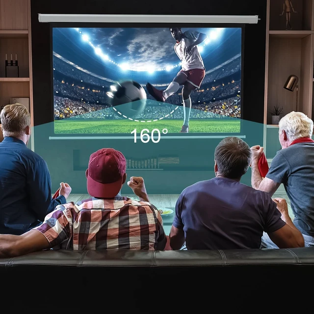 Alt view image 6 of 7 - YODOLLA 100" Projector Screen Motorized 16:9 for Home Theater Outdoor White