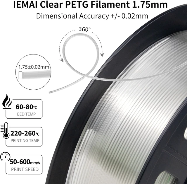Alt view image 2 of 7 - IEMAI PETG Filament 1.75mm, Transparent 1kg