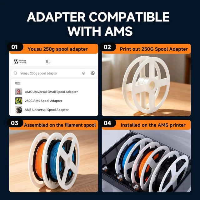 Alt view image 2 of 7 - YOUSU 3D Printer Filament Galaxy PLA Filament 1.75mm, 3D Printing Filament Bundle, Multi Color PLA Filament Glitter 250g X 4 Color Pack.