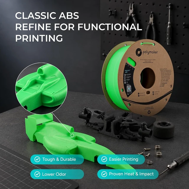 Alt view image 2 of 7 - Polymaker ABS Filament Blue 1KG 1.75mm, Heat Resistant, Strength