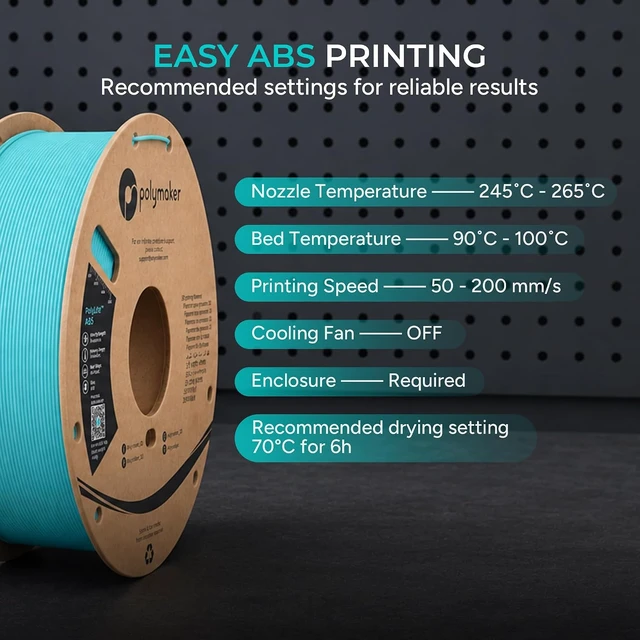 Alt view image 7 of 7 - Polymaker ABS Filament Blue 1KG 1.75mm, Heat Resistant, Strength