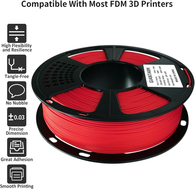Alt view image 3 of 6 - GIANTARM PLA 3D Printer Filament 1.75mm,Red 1kg