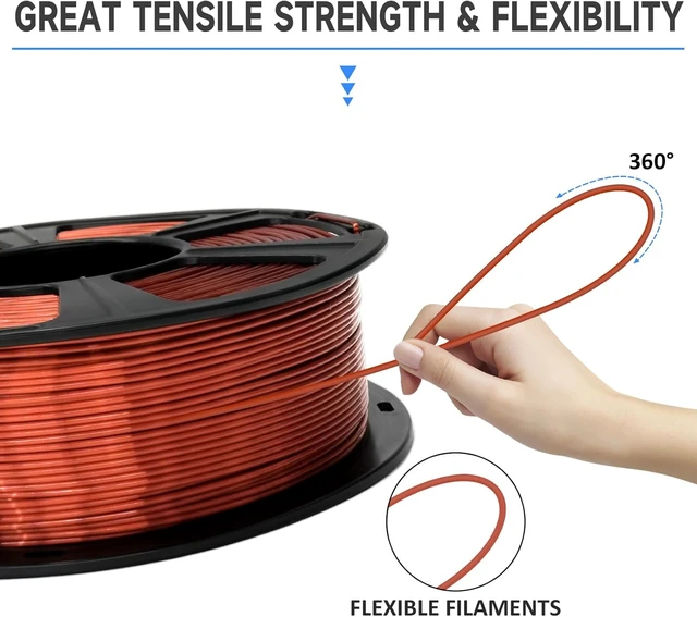 Alt view image 5 of 7 - GIANTARM 3D Printer Filament,Silk Copper PLA Filament,1Kg(2.2lbs) Spool
