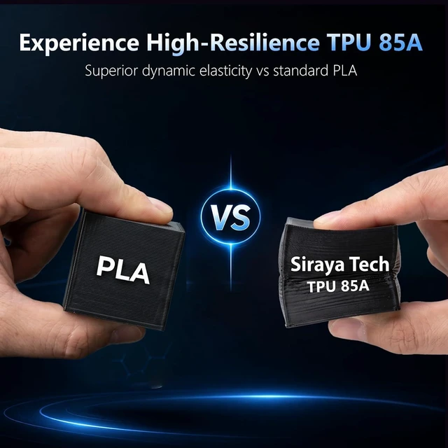 Alt view image 2 of 7 - Siraya Tech Flex TPU 85A 3D Printer Filament, ISO 10993 Tested, Black, 1kg