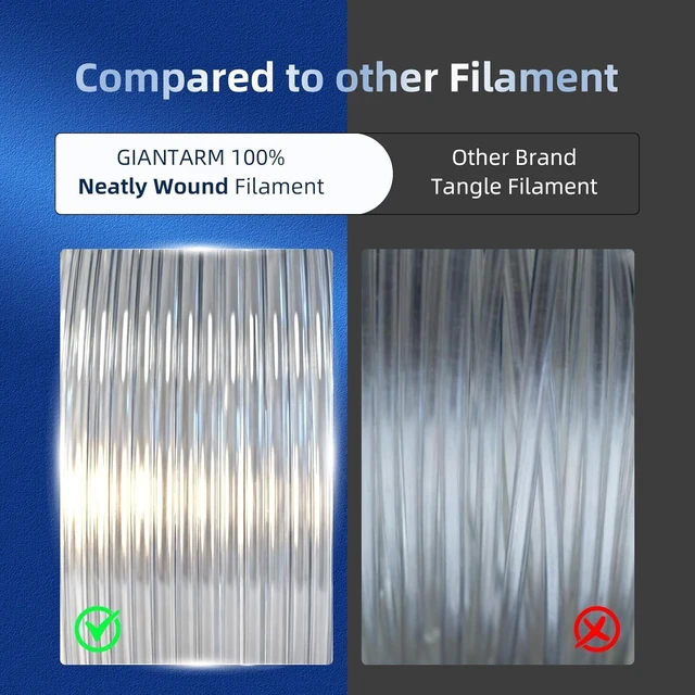 Alt view image 4 of 7 - GIANTARM Clear PLA Filament, 1.75mm Transparent PLA 1kg Spool (2.2lbs), 3D Printer Filament with Vacuum Packaging
