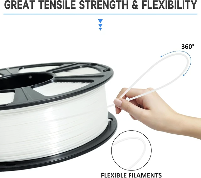 Alt view image 3 of 7 - GIANTARM 3D Printer Filament, Silk White Pla Filament, 1Kg(2.2lbs) Spool, 1.75mm Dimension Accuracy +/- 0.03mm, 3D Printing Filament