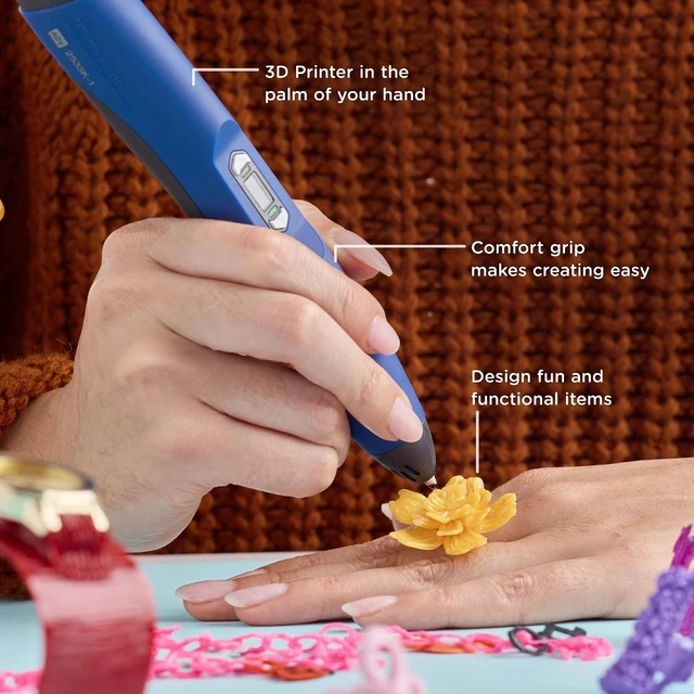 Alt view image 3 of 6 - SCRIB3D Advanced 3D Printing Pen with 20 Feet of Filament, Stencil Book, and Project Guide