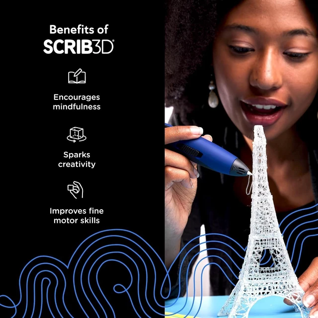 Alt view image 4 of 6 - SCRIB3D Advanced 3D Printing Pen with 20 Feet of Filament, Stencil Book, and Project Guide