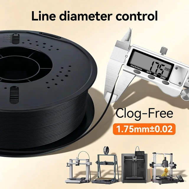 Alt view image 4 of 7 - Kingroon PLA PlusPLA+ 3D Printer Filament, Dimensional Accuracy +/- 0.03 mm, 1 kg Spool(2.2lbs), 1.75 mmBlack