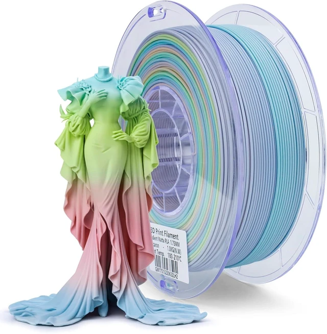 Main image of ZIRO 3D Printer Filament, Matte Texture 1.75mm PLA, 2.2lbs, Macaron
