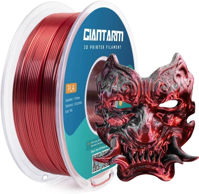 Main image of GIANTARM Silk PLA Filament 1.75mm,Dual Color PLA Red Black 1KG
