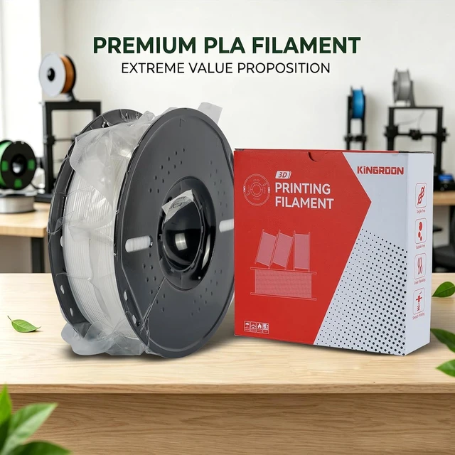 Alt view image 7 of 7 - Kingroon PLA 3D Printer Filament, Dimensional Accuracy +/- 0.02 mm, 1 kg Spool(2.2lbs), 1.75 mm,White
