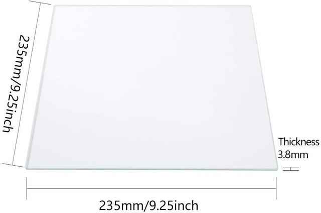 Alt view image 3 of 7 - Glass Printer Bed 235x235x3.8mm Borosilicate 3D Printer Print Platforms