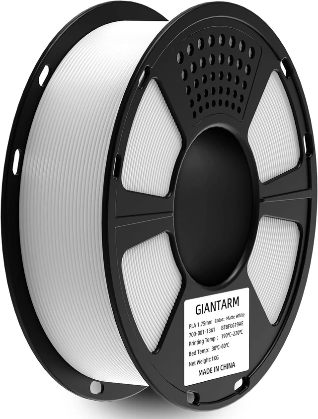 Alt view image 2 of 6 - GIANTARM 3D Printer Filament, White Pla Filament, 1Kg(2.2lbs) Spool, 1.75mm Dimension Accuracy +/- 0.03mm, 3D Printing Filament