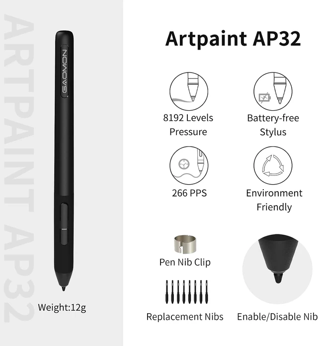Alt view image 2 of 7 - GAOMON S620 Graphics Drawing Tablet, 6.5x4, 8192 Pressure & 4 Hot Keys