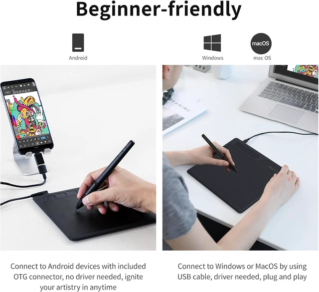 Alt view image 4 of 7 - GAOMON S620 Graphics Drawing Tablet, 6.5x4, 8192 Pressure & 4 Hot Keys