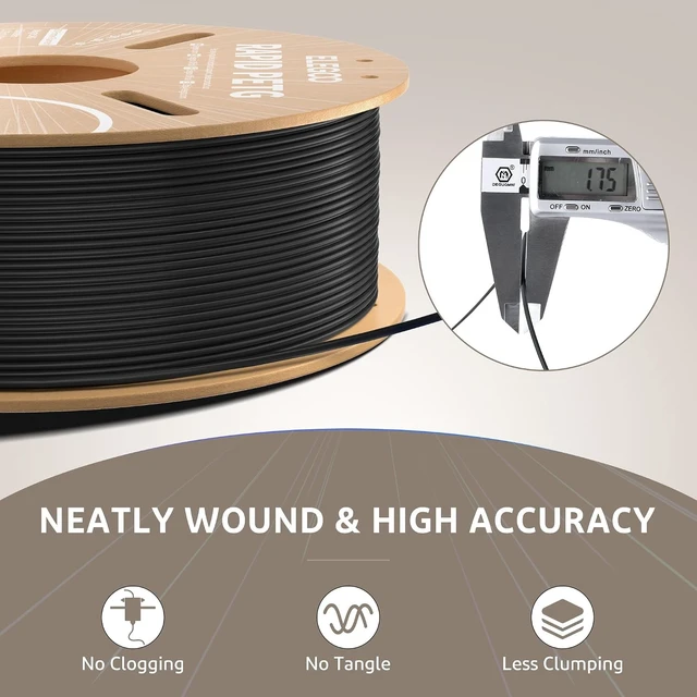 Alt view image 5 of 7 - ELEGOO Rapid PETG 3D Printer Filament 1.75mm Black 2 Pack Bundle