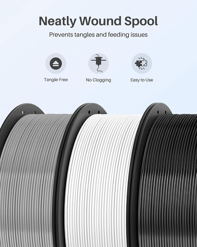 Alt view image 4 of 7 - ELEGOO PLA+ 3D Printer Filament 1.75mm White 2KG