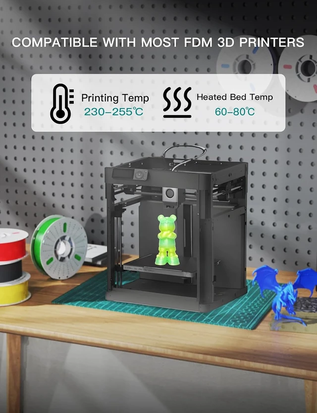 Alt view image 2 of 6 - PINBALL PETG 3D Printer Filament 1.75mm High Precision Durable Moisture-Proof Strong Filament Mith Better Flow Dimensional Accuracy +/- 0.02mm 4 Kilograms Glass Blue Lime Dreamland Liuli Red