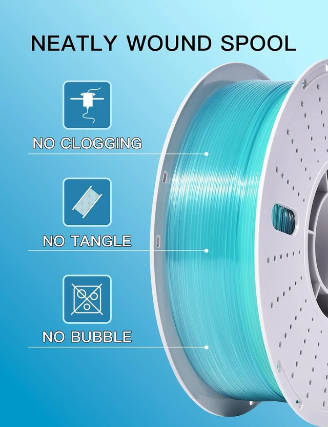 Alt view image 3 of 6 - PINBALL PETG 3D Printer Filament 1.75mm High Precision Durable Moisture-Proof Strong Filament Mith Better Flow Dimensional Accuracy +/- 0.02mm 4 Kilograms Glass Blue Lime Dreamland Liuli Red