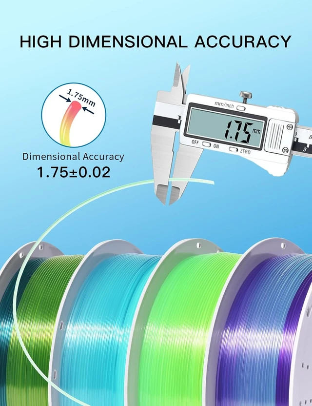 Alt view image 4 of 6 - PINBALL PETG 3D Printer Filament 1.75mm High Precision Durable Moisture-Proof Strong Filament Mith Better Flow Dimensional Accuracy +/- 0.02mm 4 Kilograms Glass Blue Lime Dreamland Liuli Red