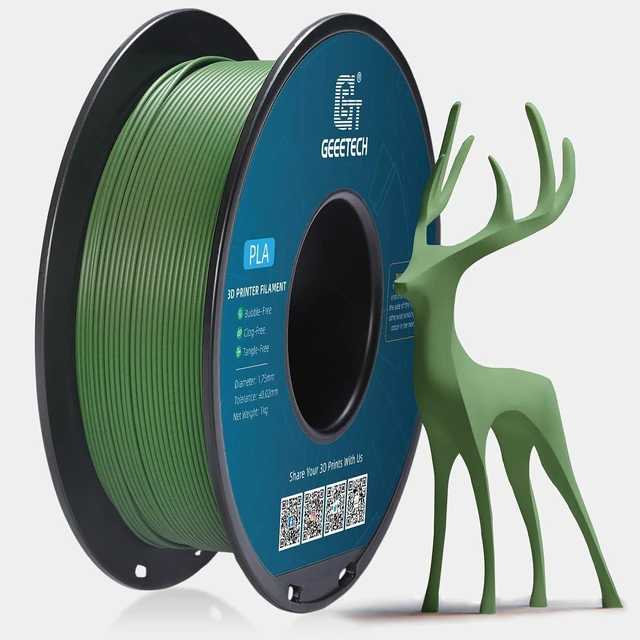 Main image of Geeetech Matte PLA Filament 1.75mm Olive Green 1kg Spool for Bambu AMS