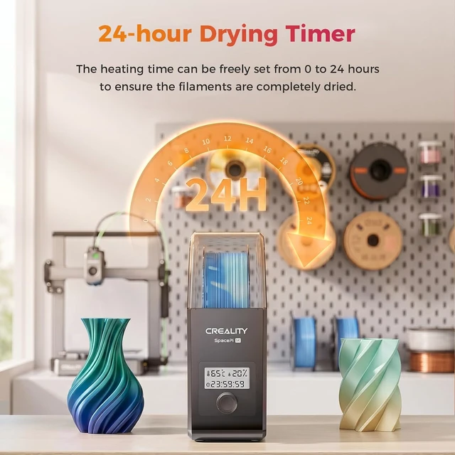 Alt view image 7 of 7 - Creality 2026 New Upgrade Filament Dryer Box Pro, Space Pi SE with High PTC Efficiency & Precision Sensor for 1KG Spools 45~65, 3D Printer Filament Dehydrator for PLA PETG ABS ASA TPU