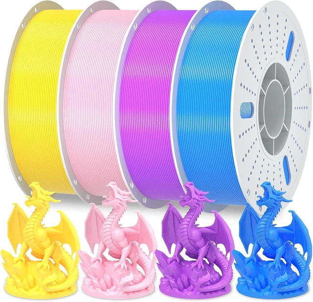 Main image of PINBALL PETG 3D Printer Filament 1.75mm High Precision Durable Strong Filament Mith Better Flow Dimensional Accuracy +/- 0.02mm Suitable for Most FDM 3D Printers 4 Kilograms Yellow, Blue,Pink, Purple