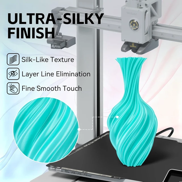 Alt view image 4 of 7 - Kingroon Silk PLA Bundle 3D Printer Filament, Dimensional Accuracy +/- 0.03 mm, 10 kg Spool(22lbs), PLA Shiny Filament 1.75 mm2Gold+Orange+Green+Red+Yellow+Blue+Purple+Silver+Copper, Silk PLA