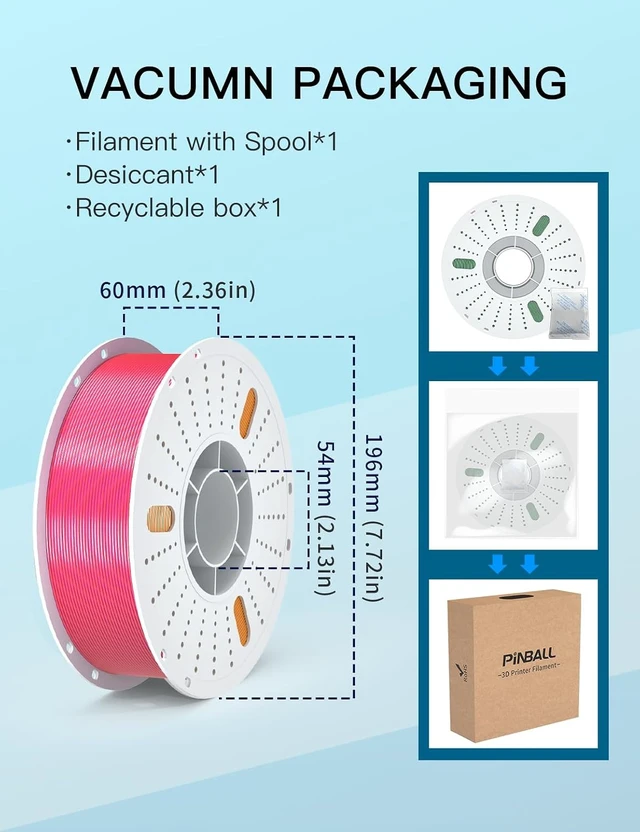 Alt view image 7 of 7 - PINBALL Silk PLA 3D Printer Filament 1.75mm Shiny Silk Tricolor Filament 3D Printing PLA Filament Dimensional Accuracy +/- 0.02mm 1 KG Silk Golden-Purple-Red