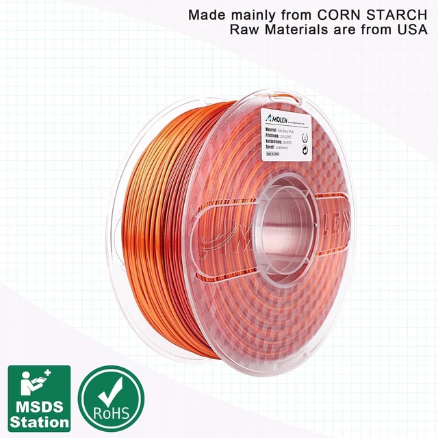 Alt view image 7 of 7 - AMOLEN Silk PLA Gradient 3D Printing Filament, 1KG Spool 1.75mm Silk Shiny Red Gold Gradient Printer Filament 2.2lb Brighter New Version, Compatible with 3D Printer and 3D Pen