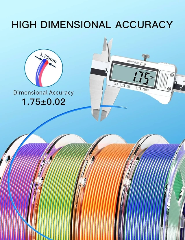 Alt view image 3 of 7 - PINBALL Silk Dual Color PLA 3D Printer Filament Bundle 1.75mm, Shiny Multi-Color Changed by Angle PLA Filament, 250g Spool, 4 Rolls, Blue-red+Golden-Green+Golden-red+Blue-Green