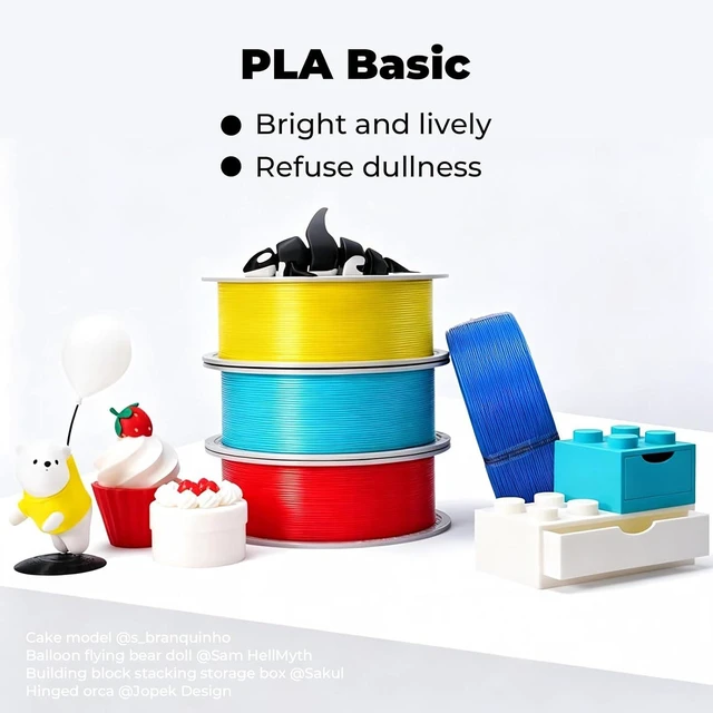 Alt view image 3 of 7 - PLA Basic Refill Filament 1.75mm High-Speed, Easy to Print, Eco Friendly with RFID for Bambu Lab X1, X1C, P1S, P1P,A1, A1 MINI AMS 1KG (2.2lbs) Exclude Spool +/- 0.03mm (Jade White 10100)