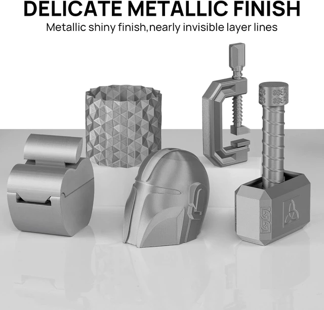 Alt view image 6 of 6 - TINMORRY Metallic PETG Filament 1.75mm, 1 KG, Metallic Silver
