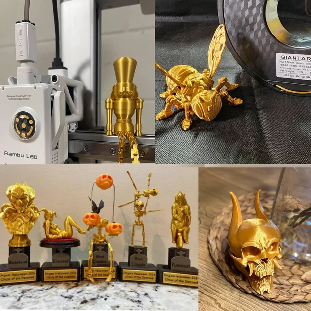 Alt view image 2 of 7 - GIANTARM 3D Printer Filament, Silk Gold Pla Filament, 1Kg(2.2lbs) Spool, 1.75mm Dimension Accuracy +/- 0.03mm, 3D Printing Filament