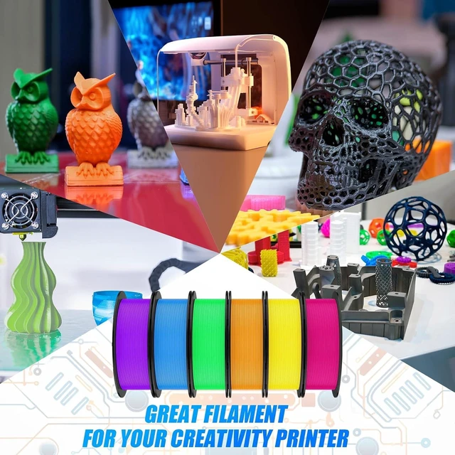 Alt view image 7 of 7 - Pangda 3D Printer Filament Pla Bundle 1.75mm Multicolor, ±0.02mm Dimensional Accuracy, 3D Printing Filament for DIY Projects, Holiday Crafts(1.5 kg,Rainbow Color)