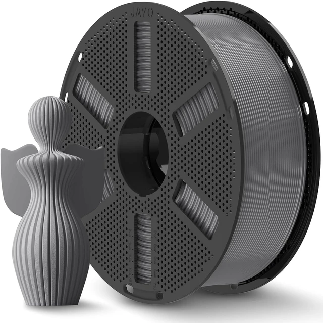 Main image of JAYO Gray PLA Plus (PLA+) 3D Printer Filament 1.75mm 1.1KG Reusable Spool