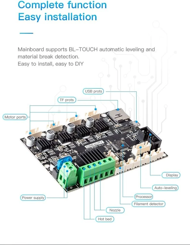 Alt view image 5 of 6 - Official Creality Upgrade Motherboard Silent Mainboard V4.2.7 for Ender 3 Pro Customized and Non-Standard Matching,Ender 3 Pro Silent Motherboard Also for Ender 3 Max/Ender 3 Neo/3 V2 Neo/3 Max Neo