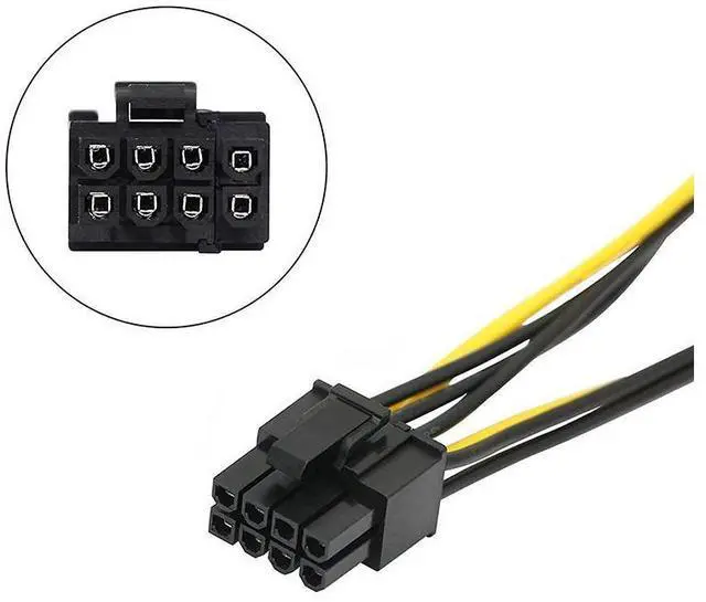 Alt view image 3 of 6 - 8 Pin Power Adapter Cable - 2 x SATA 15pin to PCIe 8pin PCI-e Video Card Internal Power Adapter Converter - Dual SATA to Graphics Card 8pin (6+2) Cord - 8 Inches