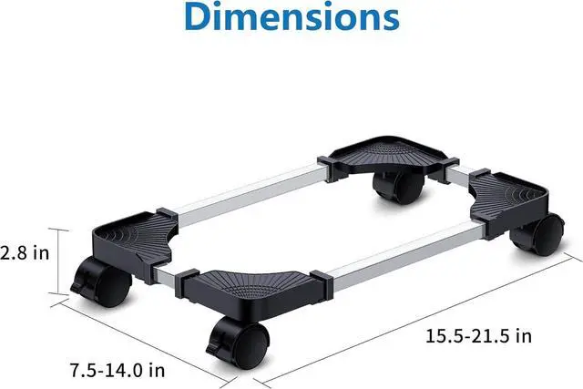 Alt view image 5 of 7 - Computer Tower Stand CPU Holder Stand with 4 Mute Caster WheelsCPU Stand for Gaming pc,Suitable for Most PC Brackets On The Carpet Floor (Black) (Black)