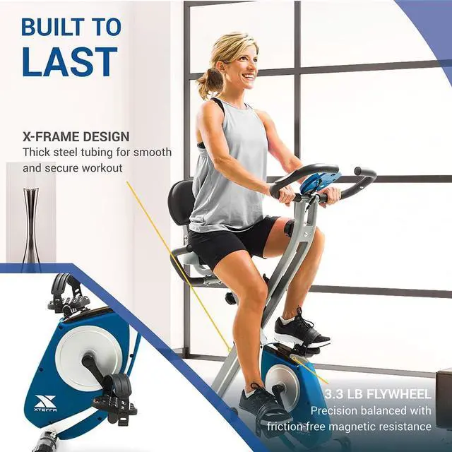 Alt view image 2 of 7 - XTERRA Fitness Folding Exercise Bike, 225 LB Weight Capacity