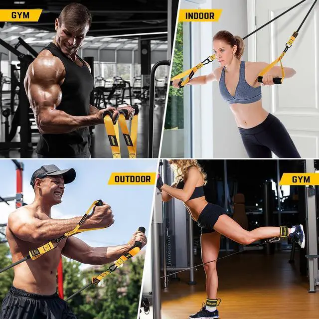 Alt view image 7 of 7 - Resistance Bands for Working Out, 300lbs/360lbs Heavy Exercise Bands with Handles, Workout Bands for Men, Weight Bands Set for Muscle Training, Strength, Slim, Yoga, Home Gym Equipment